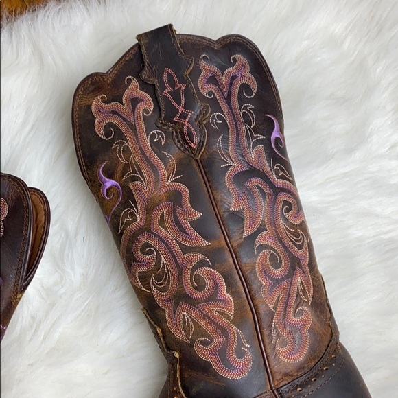 Justin Western Cowgirl Embroidered Boots size 7C - Picture 3 of 9